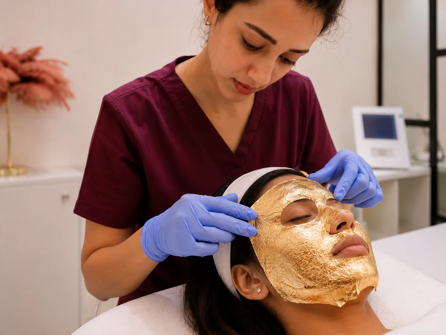 24k gold facial treatment at a Korean skin studio in Andheri West Mumbai