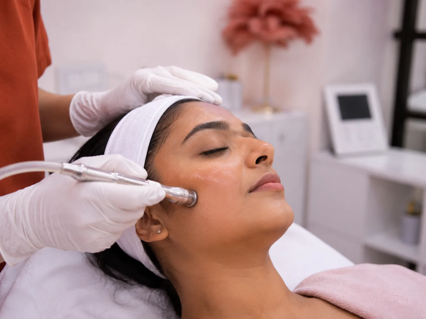 Hollywood carbon facial with microdermabrasion at a skin studio in Andheri West Mumbai