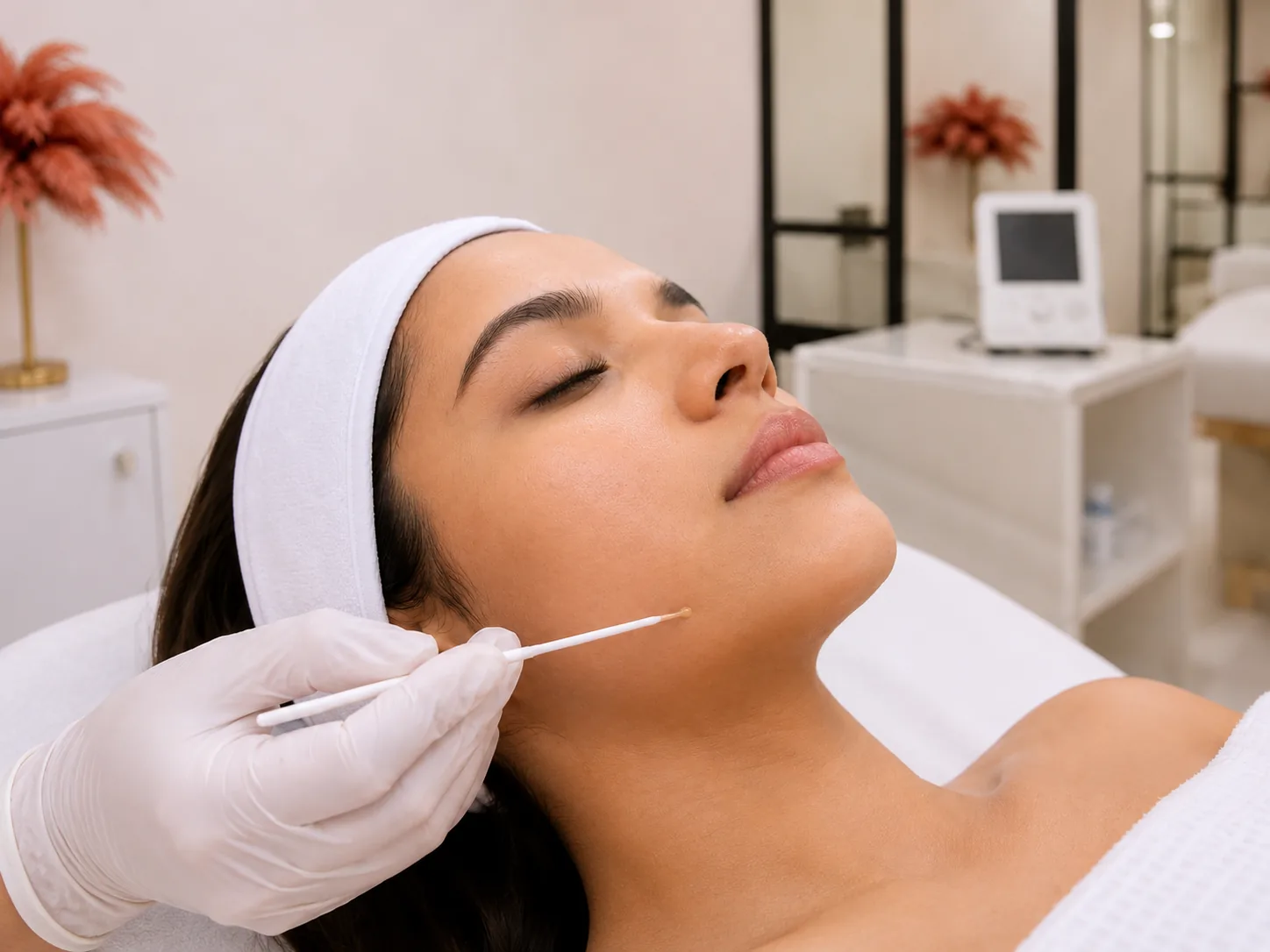 Korean AC spot treatment for active acne at a skin studio in Andheri West