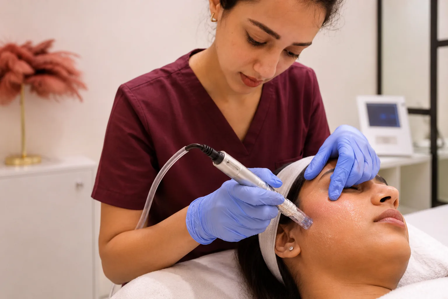 Skin needling microneedling treatment at a Korean skin clinic in Andheri West Mumbai